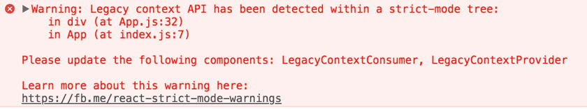 warn legacy context in strict mode